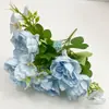 Ramo de crisantemo artificial estilo europeo, peonía, mango pequeño, flor de seda, flor artificial, decoración, estilo INS, flor pequeña, orquídea, peonía