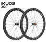 Juego de Ruedas Ikuos de Fibra de Carbono con Llanta Ondulada, Buje Hg/Xdr, Bicicleta de Carretera, Frenos de Disco, Radios de Carbono, Trinquete, Ruedas de Carbono
