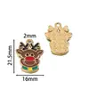 Pingente de Aço Inoxidável Desenho Papai Noel com Design de Gotejamento de Óleo, Pulseira DIY Feita à Mão, Colar, Chaveiro, Enfeite Pendente, Acessório