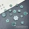 Jadeíta Azul Natural Flor de Cinco Pétalos Flor de la Fortuna Joyería Accesorios Hecho a Mano DIY Accesorios para Pulseras al por Mayor