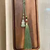 Pingente de Carro de Jade com Jade, Cinábrio, Pérola de Segurança e Borla de Carro Vermelha do Sul