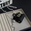 Bolsa Mini de Cuero de Color Dopamina con Cadena de Perlas y Cambio de Color Collar de Gato Kt Accesorios de Vestir con Diseño Largo para Mujer