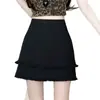 Falda de traje para mujer, nuevo estilo verano 2026, versátil, de cintura alta, adelgazante, con dobladillo fruncido, línea A y falda corta ajustada a la cadera