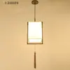 Lustre de Cabeceira Moderno Estilo Chinês Novo Simples Ferro Forjado Restaurante Hotel Engenharia Villa Pátio Casa de Chá Tecido Corredor Luminária