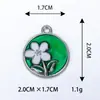 Pulseira Colar Pingente Acessório DIY Materiais Seis Cores K Branco Gota de Óleo Flor Branca Liga Metálica Pingente Único