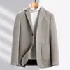 Casaco de Lã Casual Masculino Moda Jovem e Meia-idade Bonito Versátil Quente Lã Moda Marca Blazer