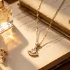 Estilo Coreano Nuevo Pequeño Brillante Pedrería Falda Pequeña Collar Incrustado Micro para Niñas Exquisito Luz de Lujo Elegante Dobladillo de Falda Forma de Abanico Cadena para Clavícula