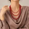 Collar de perlas de vidrio multicapa de moda japonesa y coreana, cadena de suéter larga para mujer, nuevos accesorios de moda a juego, colgante de ropa