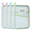 Item quente para volta às aulas: Bolsa de arquivo para documentos portátil em L com abertura grande, bolsa de armazenamento de malha transparente espessa para estudantes, disponível para atacado