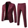 Traje Traje Hombre Dos Piezas Negocios Profesional Formal Estilo Coreano Delgado Padrinos Novio Boda