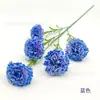 5 claveles artificiales, tallo único, flores artificiales, claveles, flores elegantes, decoración de sala de estar, arreglo floral, arte floral artificial
