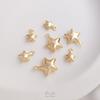 Colgante de estrella de cinco puntas tridimensional brillante que conserva el color oro de 14 quilates, hecho a mano, pulsera, collar, joyería, colgante, accesorios hechos a mano