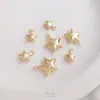 Pingente de Estrela de Cinco Pontas Tridimensional Brilhante Preserva Cor Preenchido com Ouro 14K Pingente de Joia para Pulseira Colar DIY Feito à Mão Acessório Feito à Mão