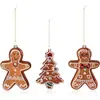 Hombre de Jengibre Navideño Transfronterizo Colgante para Árbol de Navidad Vidrio Dibujo Animado Hombre de Jengibre Accesorios Navideños