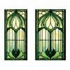 Adesivo Eletrostático para Vidro Sbw-Bl416 Ondas d'Água Pintadas Transfronteiriço Filme de Vidro Colorido para Janela com Planta Verde em PVC Sem Cola