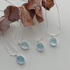 Oval Moonstone aquamarine colar luz de luxo moda de alta qualidade cadeia de osso de cobra all-match natural cadeia de clavícula de pedra natural