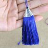 Nuevos accesorios DIY de alta calidad borla de rayón Xizang aleación de plata tapa de boca de pez borla capuchón plano Xiangyun oreja colgante
