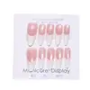 T808 # Unhas Postiças Formato Amêndoa Longo Cor Branco Leitoso Transparente Gradiente Rosa Flor de Cerejeira Pérola Olho de Gato Adesivos Simples para Nail Art