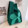 Cor de Contraste Atacado Bolsa de Tricô Bolsa de Pulso Bolsa Tote Bolsa de Mão Bolsa de Tricô Bolsa Feminina Bolsa de Tricô Vazada Tecida Pequena Quadrada