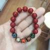 Pulseira autêntica de imitação de cinábrio com cinco vias, deus da riqueza, pulseira de vidro cinza perfumado de cinco cores, para homens e mulheres, fábrica de celebridades da Internet, atacado
