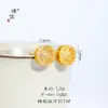 Brincos Redondos de Ouro Sanduíche Vietnamita com Diamantes do Puzuo Gold Shop, Simples, Elegantes, Versáteis e de Alto Padrão para Sua Namorada
