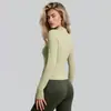 Novedad de Otoño para Mujer, Ropa de Yoga Ajustada Adelgazante de Manga Larga para Uso en Exteriores, Chaqueta Deportiva para Correr, Fitness, Yoga