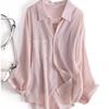Camisa Larga Suelta Nueva de Primavera y Verano para Mujer Protección Solar y Anti-penetración Casual Camisa de Aire Acondicionado Top Elegante