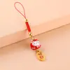 Colgante de cerámica para teléfono móvil de gato de la suerte, caricatura linda, suerte, suerte, buen significado, todo adecuado, colgante de bolsa, regalo