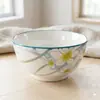 Tigela de Salada de 5 polegadas Narciso Tigela de Cerâmica Doméstica Especialmente Linda Tigela de Arroz Tigela de Arroz com Cor Sob Esmalte Tigela de Sopa Refeição com Sentido