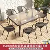 Conjunto de mesa e cadeiras de exterior para varanda, pequeno jardim moderno conjunto de mesa e cadeiras de ferro forjado, pequena mesa de centro para pátio exterior