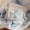 Funda Azul Hielo Transparente con Mariposa para Auriculares Bluetooth Apple AirPods 4ª Generación, Adecuada para Pro2, Estilo Fresco para 3ª y 5ª Generación, con Suave Anillo para Colgar