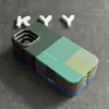 Adecuado para iPhone 17 Pro Max Funda Magnética para Teléfono Color a Cuadros de Kevlar Combinación de Colores Cubierta Protectora con Sensación de Piel para Apple 16 13