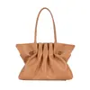 Bolsa feminina transversal moda estilo ins bolsa de mão alta qualidade bolsa nuvem couro genuíno trabalho bolsa de ombro único plissada versátil
