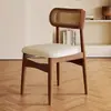 Cadeira trançada de Rattan usada cadeira de jantar de madeira maciça sala de jantar de casa mesa de jantar cadeira banqueta encosto cadeira maquiagem lazer cadeira de rattan