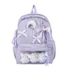 Nova mochila casual da moda de outono de 2026 com design floral, alto valor estético, mochila escolar leve, mochila de campus de grande capacidade