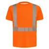 Camiseta Reflexiva Personalizada de Poliéster-Algodão com Gola Redonda e Manga Curta 451 Roupas Reflexivas de Alta Visibilidade Roupa de Trabalho para Construção Rodoviária Certificada de Segurança