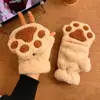 Guantes de Peluche de Capibara Lindos para Mujer, Cubierta Plegable de Medio Dedo para Invierno, Compatibles con Pantalla Táctil, Cálidos y Gruesos, para Estudiantes y Ciclismo, a Prueba de Frío