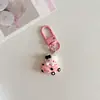 Llavero Colgante Corazón Rosa Girly de Gato KT Lindo Dibujo Animado Colgante para Mochila Escolar de Estudiante Regalo para Mejor Amigo