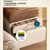 Mesita de noche de madera maciza con cerradura de huellas dactilares, Nuevo modelo 2026, Estilo de mediados de siglo, Sensación simple y de alta gama, Armario pequeño de almacenamiento para dormitorio