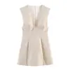 Moda Femenina Estilo Europeo y Americano Nueva Colección Primavera 2026 Vestido Corto Rayado Sexy Chica Caliente 2180338