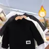 Camiseta interior para niños 2024 otoño e invierno nuevo estilo occidental todo partido top niños y niñas forro polar grueso suéter manga larga ropa para niños