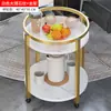 Mesa Auxiliar para Mesa de Mahjong para Té y Agua, con Cenicero, Adecuada para Salas de Juegos, Mesa Redonda Móvil de Doble Capa para Té