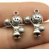 22x15mm 3.3g Cor Prata Antiga Materiais DIY Feitos à Mão Venda Quente Transfronteiriça Pingente de Menina Líder de Torcida