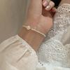Pulsera de Perla Plateada Rota de Amor para Niñas Verano Lujo Ligero de Alta Gama Novia Pulsera Exquisita Ins Dulce Combinable