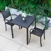 Conjunto de mesa e cadeira plástico madeira três peças ou cinco peças pátio anticorrosão à prova d'água proteção solar combinação lazer exterior varanda ao ar livre terraço jardim