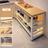 Estante de Almacenamiento Multifuncional para Cocina, Mesa de Corte de Pie, Banco de Trabajo, Microondas de Múltiples Niveles, Almacenamiento de Utensilios de Cocina, Gabinete Estrecho Lateral