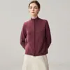 Casaco Cardigan Elegante de Malha Cashmere com Gola Meia-Alta e Fivela Inverno Moda Versátil Novo Estilo Inverno Blusa Top Feminino