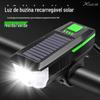 Solar Bike Light Car Headlight Charging Night Riding Strong Light Mountain Bike Lanterna Acessórios de Bicicleta Equipamento de Equitação
