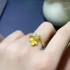 Anel de Opala Natural Estilo Peixe Dourado Aberto Ajustável Moda Feminina Pedra Principal 5x 7mm Venda Quente Transfronteiriça Fábrica Direta