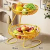 Bandeja de Frutas para Uso Doméstico en la Sala de Estar, Estante de Almacenamiento Multicapa de Lujo Ligero, Cesta de Frutas de Gama Alta para Mesa de Café, Cesta de Almacenamiento para Snacks y Frutas Secas